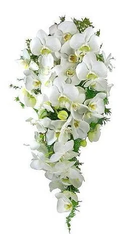 buquê de noiva branco - formato cascata