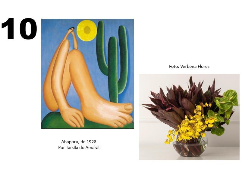 arranjos florais nas cores de pinturas famosas