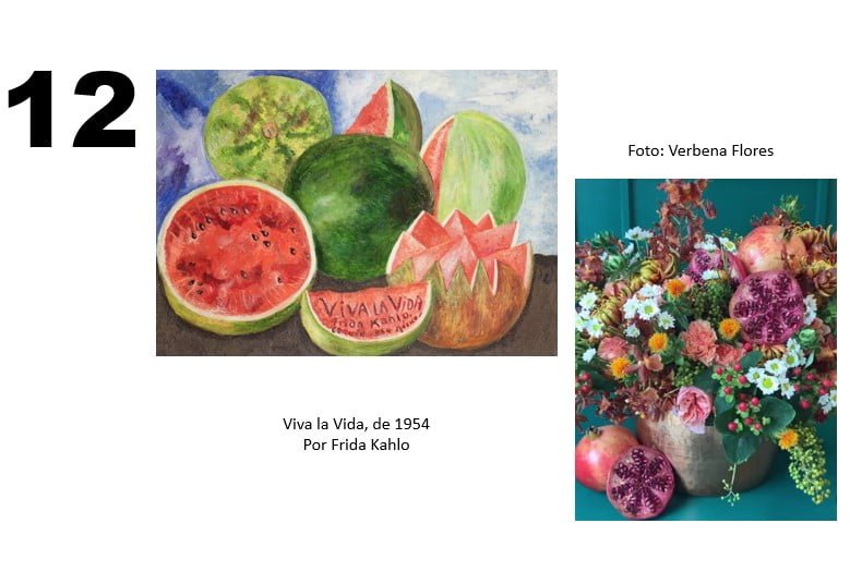 arranjos florais nas cores de pinturas famosas