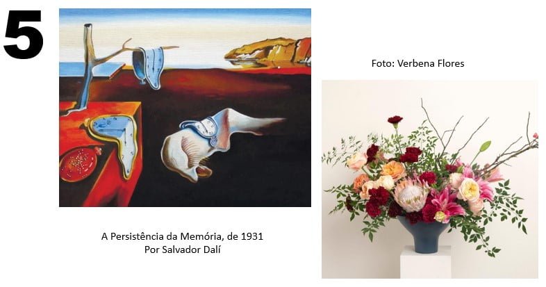 arranjos florais nas cores de pinturas famosas