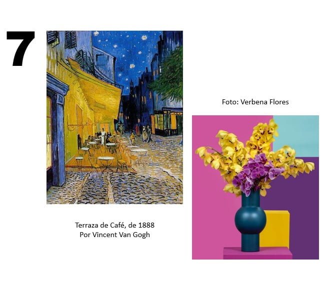 arranjos florais nas cores de pinturas famosas