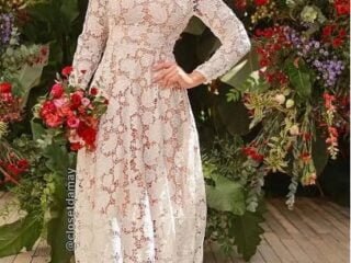 Vestido de noiva de renda guipir