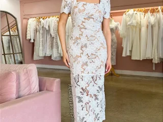 Vestido de noiva de renda guipir