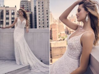 Vestido de noiva de renda guipir