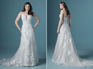 Vestido de noiva de renda guipir