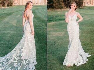 Vestido de noiva de renda guipir