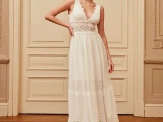 Vestido de noiva de renda guipir